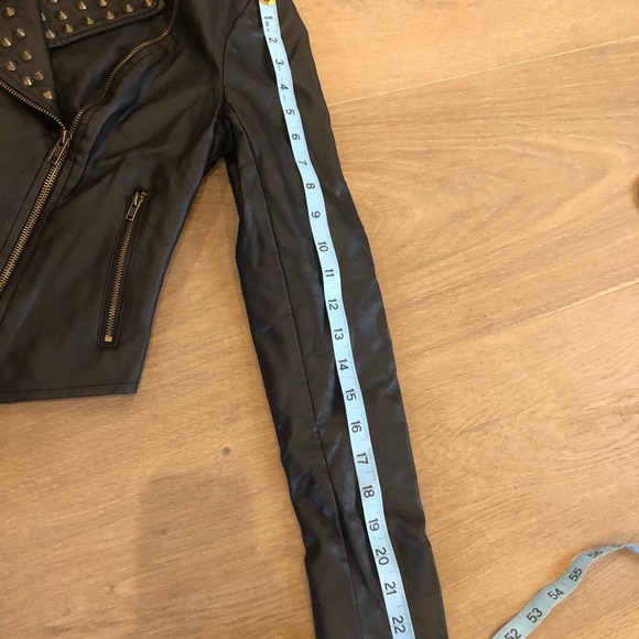 ROCK & REPUBLIC Women's Size XS Jacket Motorcycle Faux Leather Studded Black - Picture 10 of 10